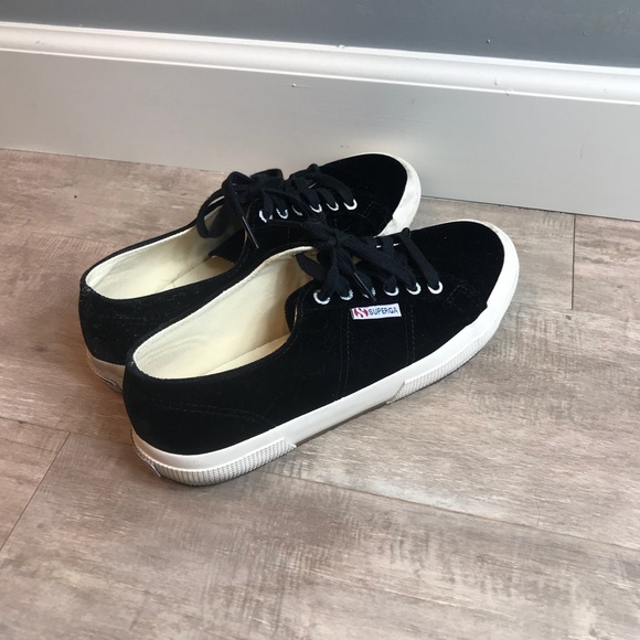 Superga Black Velvet Sneakers - Picture 2 of 6